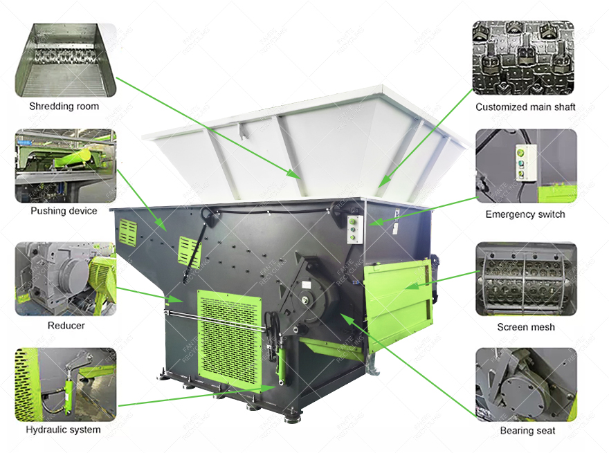 single shaft shredder for plastic